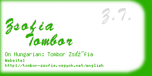 zsofia tombor business card